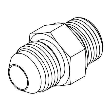 TOMPKINS Hydraulic Fitting-International08MJ-L15(22X1.5) MALE 7420-08-L15-22